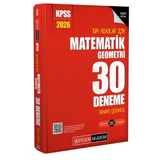 Pegem Akademi 2026 KPSS Tüm Adaylar İçin Matematik-Geometri 30 Deneme Tamamı Çözümlü