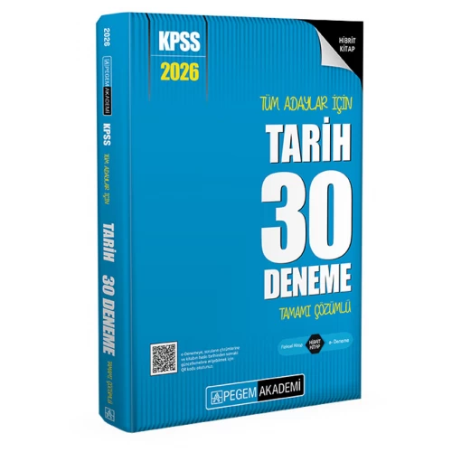 Pegem Akademi 2026 KPSS Tüm Adaylar İçin Tarih 30 Deneme Tamamı Çözümlü Pegem Akademi 2026 KPSS Tüm Adaylar İçin Tarih 30 Deneme Tamamı Çözümlü