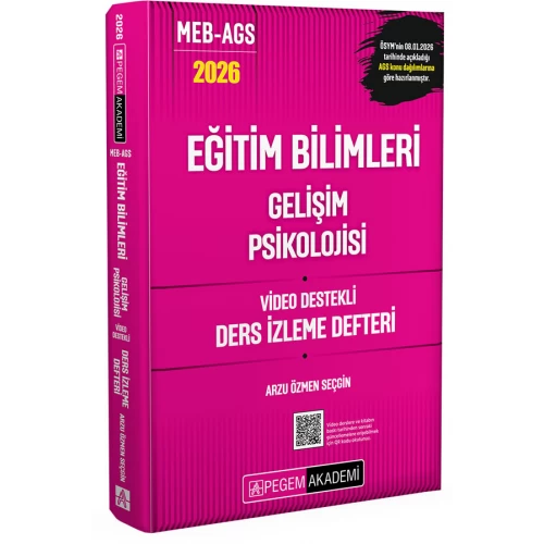 2026 MEB AGS Eğitim Bilimleri Gelişim Psikolojisi Video Destekli Ders İzleme Defteri Pegem Akademi