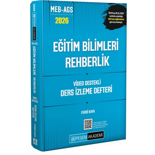 2026 MEB AGS Eğitim Bilimleri Rehberlik Video Destekli Ders İzleme Defteri Pegem Akademi