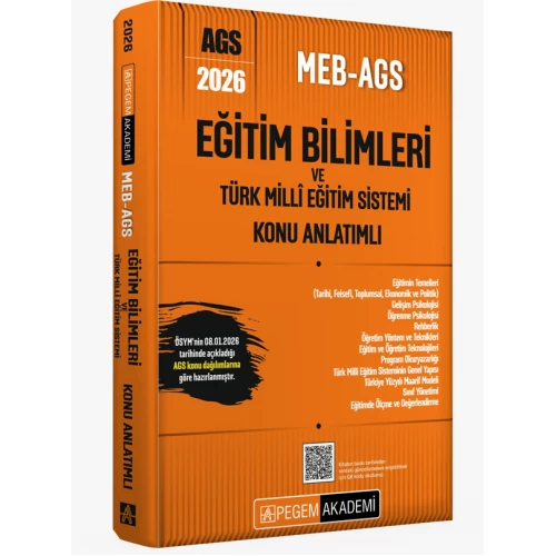 2026 MEB AGS Eğitim Bilimleri ve Türk Milli Eğitim Sistemi Konu Anlatımlı Pegem Akademi