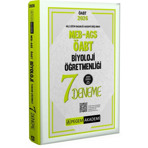 2026 MEB AGS ÖABT Biyoloji Öğretmenliği Tamamı Çözümlü 7 Deneme Pegem Akademi 2026 MEB AGS ÖABT Biyoloji Öğretmenliği Tamamı Çözümlü 7 Deneme Pegem Akademi
