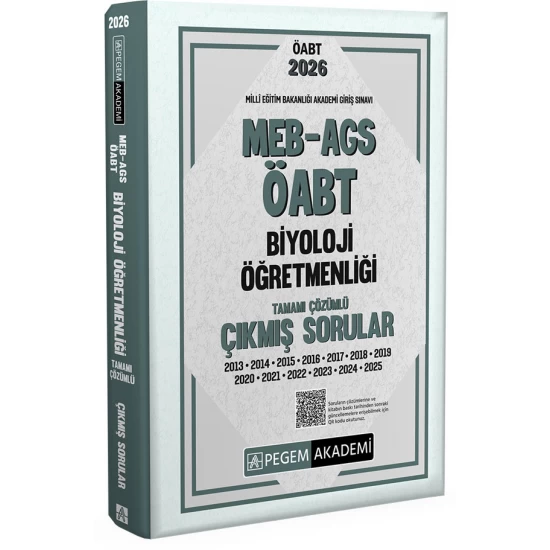 2026 MEB AGS ÖABT Biyoloji Öğretmenliği Tamamı Çözümlü Çıkmış Sorular Pegem Akademi