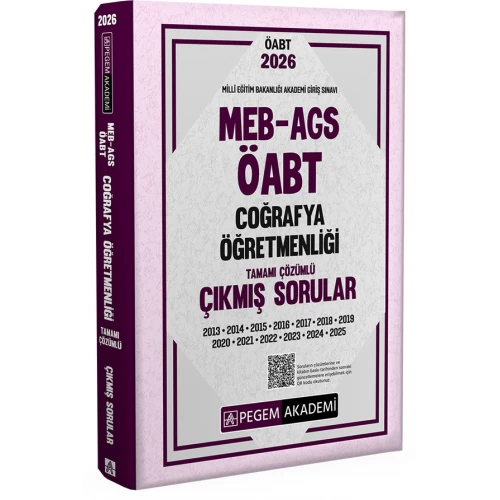 2026 MEB AGS ÖABT Coğrafya Öğretmenliği Tamamı Çözümlü Çıkmış Sorular Pegem Akademi