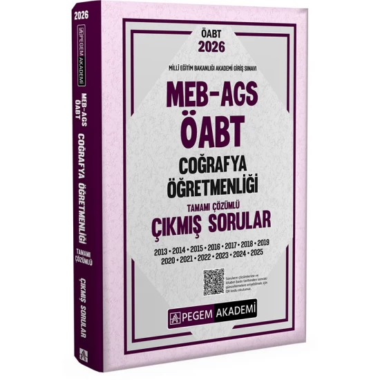 2026 MEB AGS ÖABT Coğrafya Öğretmenliği Tamamı Çözümlü Çıkmış Sorular Pegem Akademi