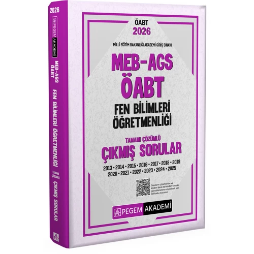 2026 MEB AGS ÖABT Fen Bilimleri Öğretmenliği Tamamı Çözümlü Çıkmış Sorular Pegem Akademi