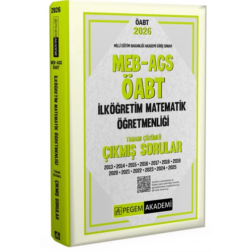2026 MEB AGS ÖABT İlköğretim Matematik Öğretmenliği Tamamı Çözümlü Çıkmış Sorular Pegem Akademi
