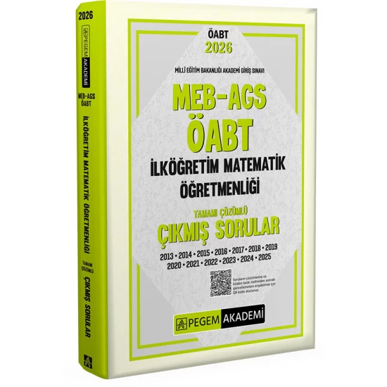 2026 MEB AGS ÖABT İlköğretim Matematik Öğretmenliği Tamamı Çözümlü Çıkmış Sorular Pegem Akademi