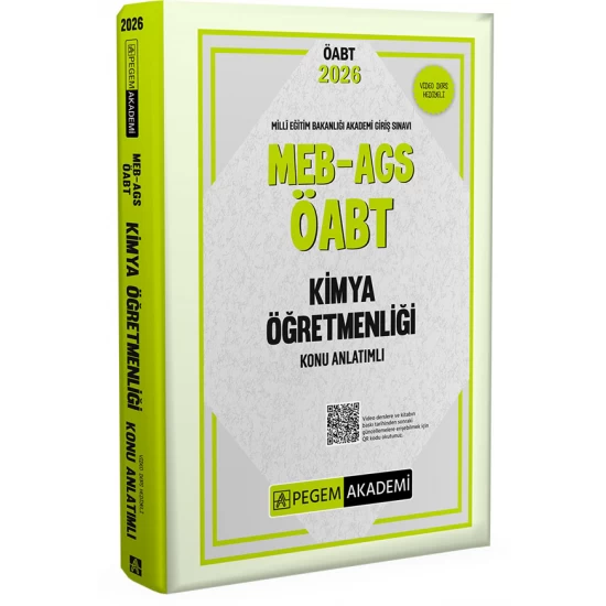 2026 MEB AGS ÖABT Kimya Öğretmenliği Konu Anlatımlı Pegem Akademi