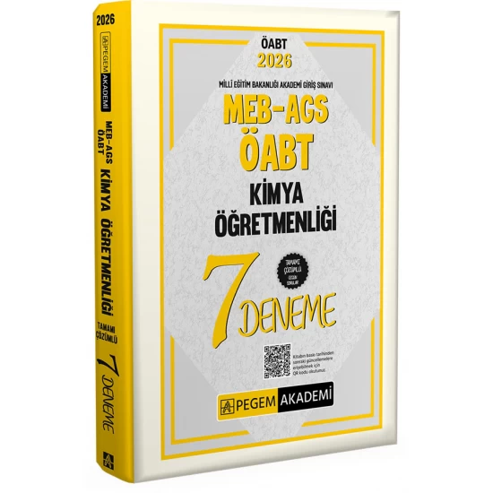 2026 MEB AGS ÖABT Kimya Öğretmenliği Tamamı Çözümlü 7 Deneme Pegem Akademi