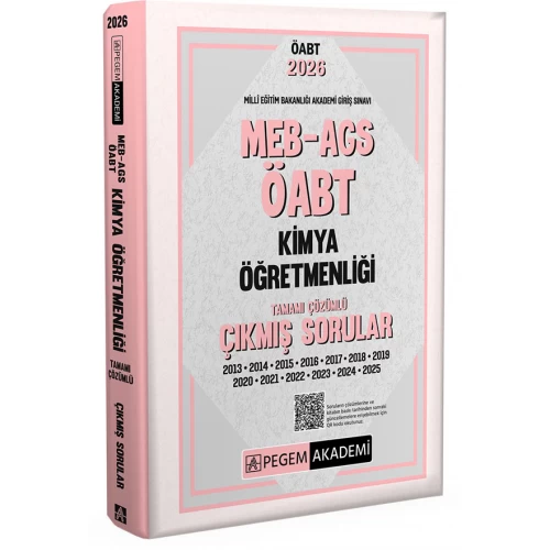 2026 MEB AGS ÖABT Kimya Öğretmenliği Tamamı Çözümlü Çıkmış Sorular Pegem Akademi