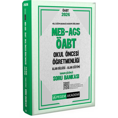 2026 MEB AGS ÖABT Okul Öncesi Öğretmenliği Alan Bilgisi - Alan Eğitimi Tamamı Çözümlü Soru Bankası Pegem Akademi