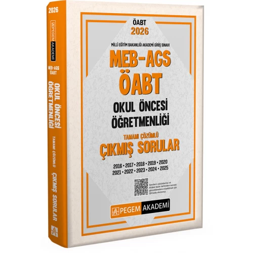 2026 MEB AGS ÖABT Okul Öncesi Öğretmenliği Tamamı Çözümlü Çıkmış Sorular Pegem Akademi