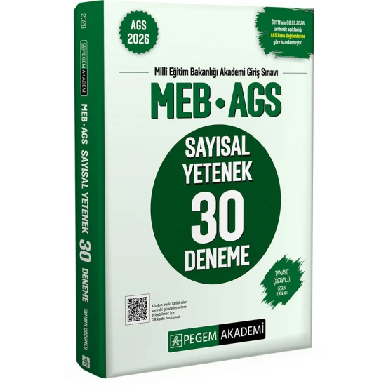 2026 MEB AGS Sayısal Yetenek 30 Deneme Tamamı Çözümlü Pegem Akademi