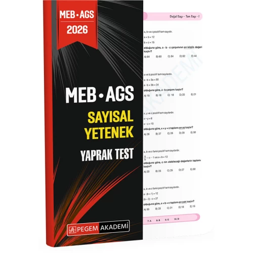 2026 MEB AGS Sayısal Yetenek Yaprak Test Pegem Akademi