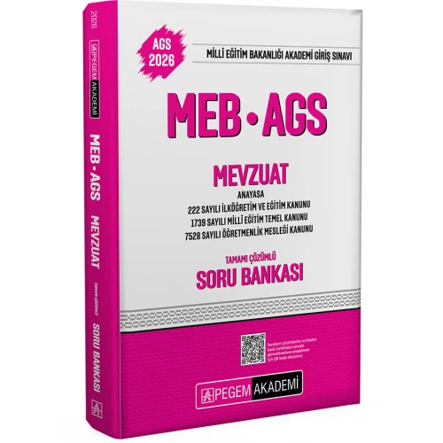 2026 MEB AGS Soru Bankası Tamamı Çözümlü Mevzuat Pegem Akademi