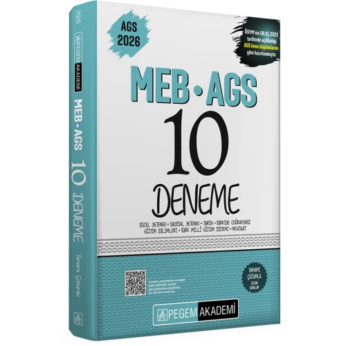 2026 MEB AGS Tamamı Çözümlü 10 Deneme Pegem Akademi