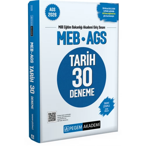 2026 MEB AGS Tarih 30 Deneme Tamamı Çözümlü Pegem Akademi