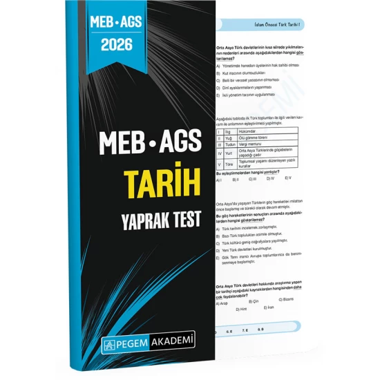 2026 MEB AGS Tarih Yaprak Test Pegem Akademi