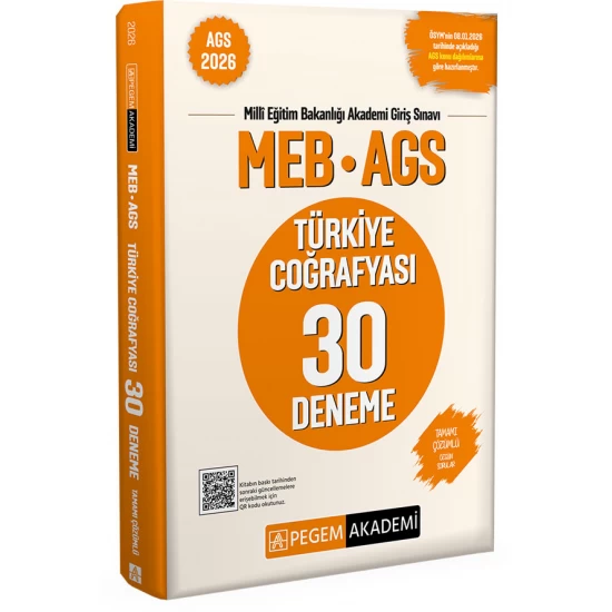 2026 MEB AGS Türkiye Coğrafyası 30 Deneme Tamamı Çözümlü Pegem Akademi