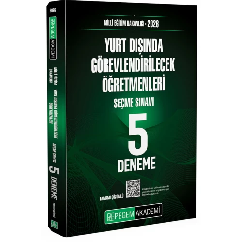 2026 MEB Yurt Dışında Görevlendirilecek Öğretmenleri Seçme Sınavı Tamamı Çözümlü 5 Deneme Pegem Akademi