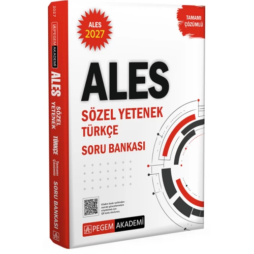 2027 ALES Sözel Yetenek Türkçe Tamamı Çözümlü Soru Bankası Pegem Akademi