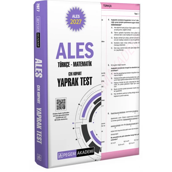 2027 ALES Türkçe-Matematik Çek Kopart Yaprak Test Pegem Akademi 2027 ALES Türkçe-Matematik Çek Kopart Yaprak Test Pegem Akademi