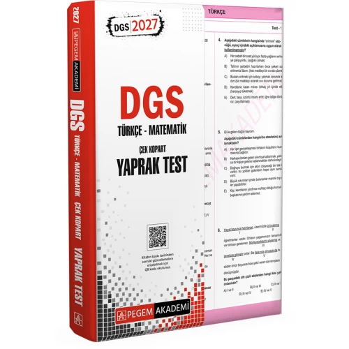 2027 DGS Türkçe-Matematik Çek Kopart Yaprak Test Pegem Akademi 2027 DGS Türkçe-Matematik Çek Kopart Yaprak Test Pegem Akademi