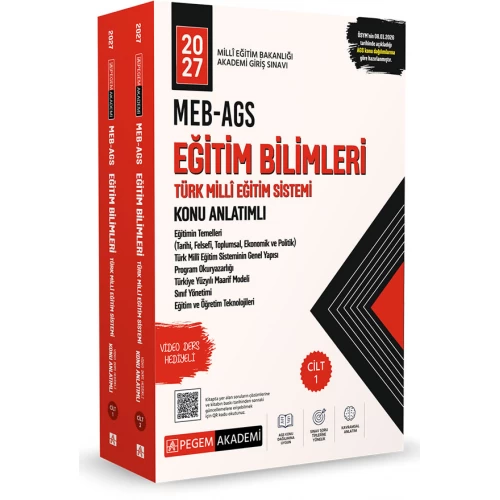 2027 MEB-AGS Eğitim Bilimleri ve Türk Millî Eğitim Sistemi Konu Anlatımlı (2 Cilt) Pegem Akademi