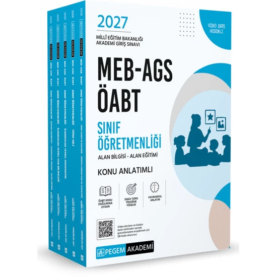 2027 MEB AGS ÖABT Sınıf Öğretmenliği Alan Bilgisi - Alan Eğitimi Konu Anlatımlı Set (5 Kitap) Pegem Akademi