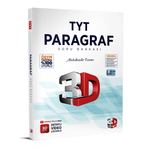 TYT Paragraf Soru Bankası Tamamı Video Çözümlü 3D Yayınları