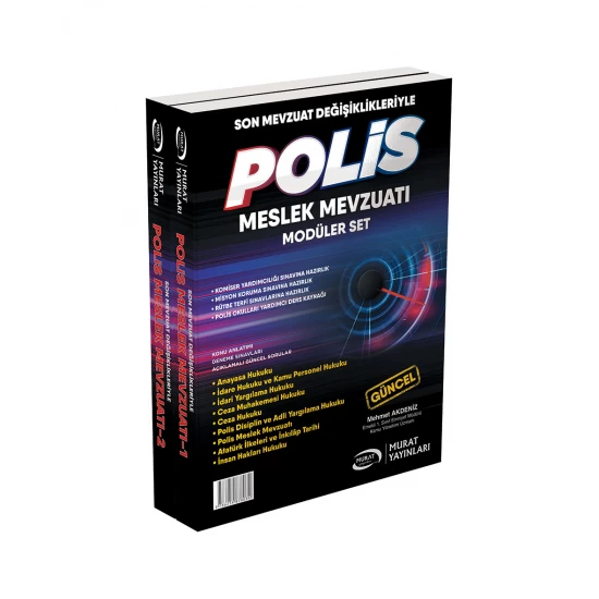 Polis Meslek Mevzuatı Komiser Yardımcılığı, Misyon Koruma ve Rütbe Terfi Konu Anlatımlı Set Murat Yayınları
