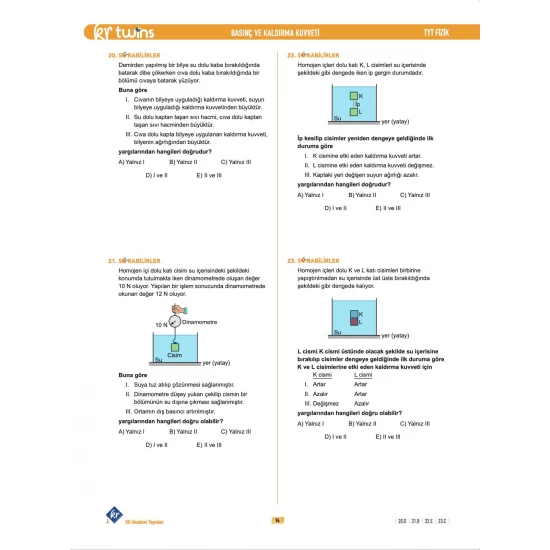 2026 TYT Twins Fizik Soru Bankası KR Akademi Yayınları