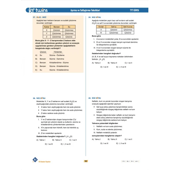 2026 TYT Twins Kimya Soru Bankası KR Akademi Yayınları
