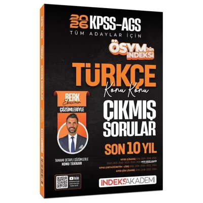 İndeks Akademi 2026 KPSS MEB-AGS Türkçe ÖSYM'nin İndeksi Konu Konu Çözümlü Son 10 Yıl Çıkmış Sorular