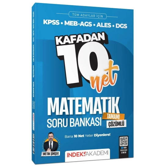 İndeks Akademi KPSS MEB-AGS ALES DGS Matematik Kafadan 10 Net Çözümlü Soru Bankası
