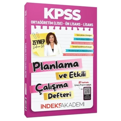 İndeks Akademi KPSS Planlama ve Etkili Çalışma Defteri 
