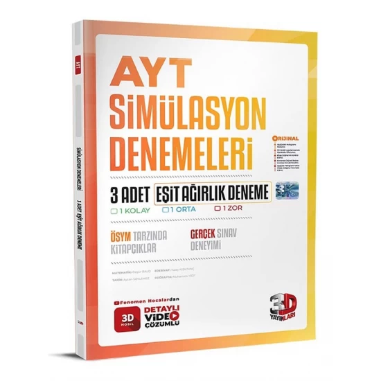 AYT Eşit Ağırlık 3 lü Simülasyon Deneme 3D Yayınları