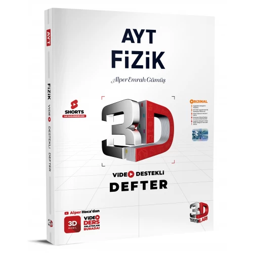 AYT Fizik Video Destekli Defter 3D Yayınları AYT Fizik Video Destekli Defter 3D Yayınları