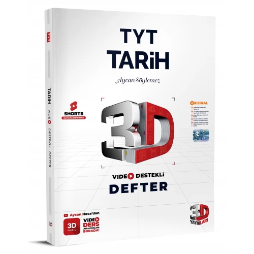 TYT Tarih Video Destekli Defter 3D Yayınları TYT Tarih Video Destekli Defter 3D Yayınları