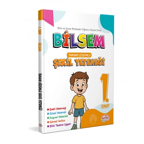 1. Sınıf Bilsem Hazırlık Şekil Yeteneği Tamamı Çözümlü Editör Yayınları