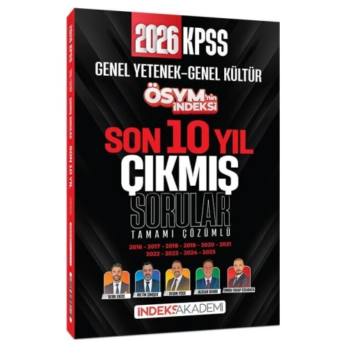 İndeks Akademi 2026 KPSS Genel Yetenek Genel Kültür ÖSYM nin İndeksi Çıkmış Sorular Son 10 Yıl Çözümlü