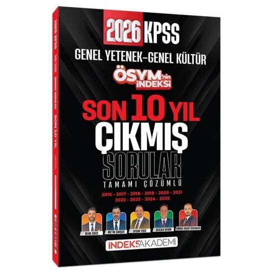 İndeks Akademi 2026 KPSS Genel Yetenek Genel Kültür ÖSYM nin İndeksi Çıkmış Sorular Son 10 Yıl Çözümlü