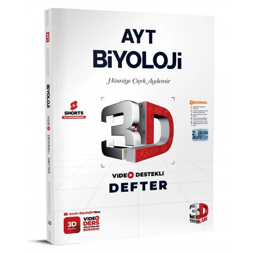 AYT Biyoloji Video Destekli Defter 3D Yayınları AYT Biyoloji Video Destekli Defter 3D Yayınları