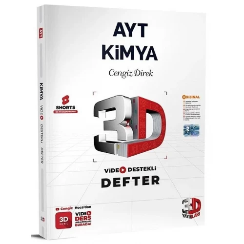 AYT Kimya Video Destekli Defter 3D Yayınları AYT Kimya Video Destekli Defter 3D Yayınları