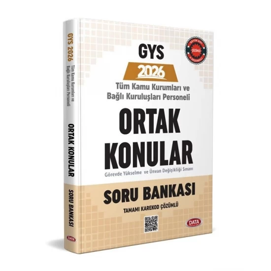 Türkiye Kamu Kurumları ve Bağlı Kuruluşları Personeli GYS ve Unvan Değişikliği Ortak Konular Soru Bankası Data Yayınları