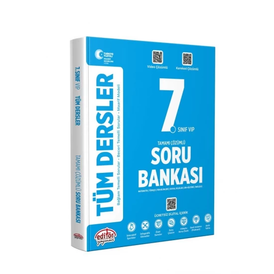 Editör Yayınları Türkiye Yüzyılı Maarif Modeli 7. Sınıf VİP Tüm Dersler Soru Bankası Editör Yayınları Türkiye Yüzyılı Maarif Modeli 7. Sınıf VİP Tüm Dersler Soru Bankası