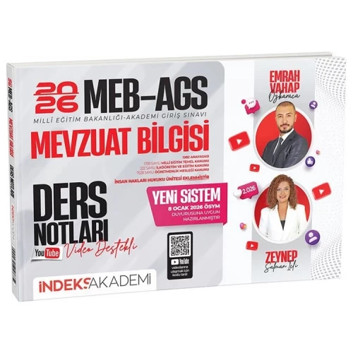 İndeks Akademi 2026 MEB-AGS Mevzuat Bilgisi Video Ders Notları