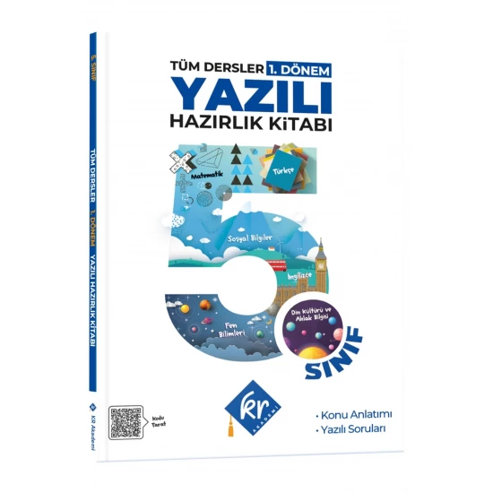 5. Sınıf Tüm Dersler 1. Dönem Yazılı Hazırlık Kitabı KR Akademi Yayınları