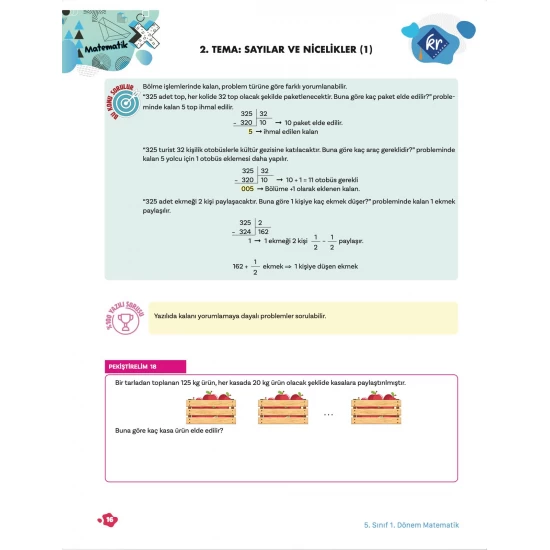 5. Sınıf Tüm Dersler 1. Dönem Yazılı Hazırlık Kitabı KR Akademi Yayınları